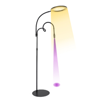 Lampe UV pour cils avec anneau lumineux 2-en-1, support sur pied et pince de bureau, pédale de commande, intensité réglable 3000K à 6000K