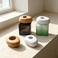 Couvercles en bois personnalisés avec logo pour diffuseurs d'arômes, porte-encens, bougies d'aromathérapie, pots de rangement en verre