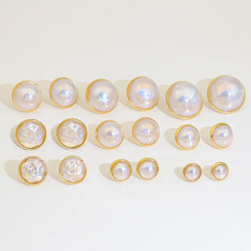 Luxury fashion Jewelry Mermaid Pearl Stud Earrings Stainless Steel Imitation Pearl Earrings For Women
