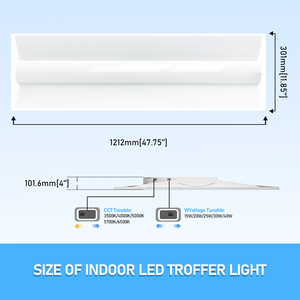 Plafonnier LED encastré US Warehouse, certifié DLC, garantie 5 ans, dimmable, blanc, IP20, 1x4, panneau de plafond plat, montage en surface - Product Image 2