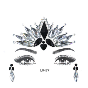 ZHONGLI - Joyas Temporales Coloridas <span class=keywords><strong>para</strong></span> el Cuerpo y <span class=keywords><strong>la</strong></span> <span class=keywords><strong>Cara</strong></span> <span class=keywords><strong>para</strong></span> Halloween, Pegatinas de Tatuajes con <span class=keywords><strong>Gemas</strong></span>, Modelo de Gema de Halloween Hecha en China <span class=keywords><strong>para</strong></span> Adultos y Niños - Product Image 3