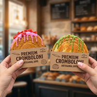 Boîte à sandwich biodégradable personnalisée en papier kraft, boîte à dessert Cromboloni, boîtes de présentation en papier, emballage