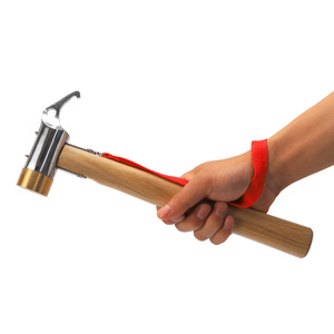 Marteau en cuivre avec manche en bois 30x11,5 cm, marteau de camping en plein air, outil multifonctionnel pour tirer les clous, outil de sauvetage - Product Image 5