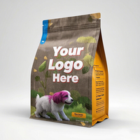 Sacs d'emballage alimentaire personnalisés pour animaux de compagnie, sacs en Mylar à fond plat, sac pour nourriture pour chiens, chats et animaux de compagnie avec valve et fermeture éclair