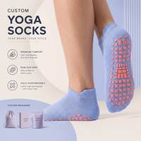 Chaussettes antidérapantes personnalisées pour femmes, chaussettes de yoga et de pilates en coton à coupe basse avec semelle en silicone, vente en gros OEM