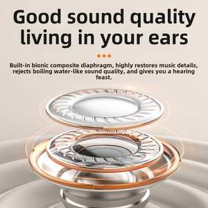 Earbud MD538 gigi biru tidur, earphone nirkabel antiair tidak terlihat, Headphone TWS konduksi tulang suara HIFI - Product Image 5