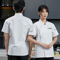 Chemise à manches courtes été Restaurant italien restauration cuisine cuisinier Chef veste boutons manteau hommes uniformes pour serveurs serveuse
