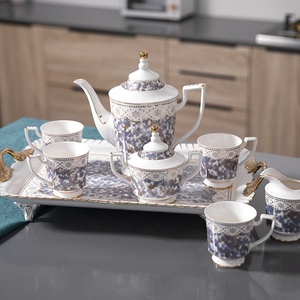 Ensemble de café en céramique blanc et violet de style occidental pour le thé de l'après-midi, à prix bas et très vendu - Product Image 5