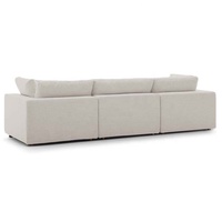 Canapé-lit modulaire contemporain 3 places en velours surdimensionné, confort rembourré en mousse avec pieds en bois pour salon, villa, parc