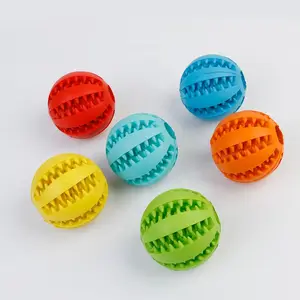 Pet Toy Rubber Ball Chew Toys Tooth Cleaning Ball Toy Leakage Dog Ball