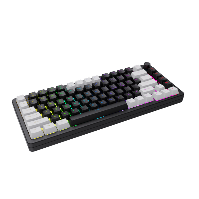 82 Keys Tri-mode Gasket RGB Mechanical Keyboard Hot Swappable PBT Keycaps with Knob