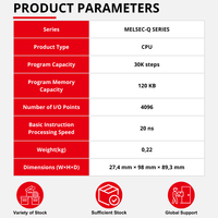 Modul CPU PLC Universal Q03UDECPU yang Kuat, 30K Langkah, Pengontrol Ethernet, 4096 Titik I/O untuk Otomasi Mitsubishi MELSEC-Q