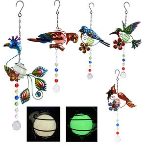 Campanelli eolici in cristallo colorato acchiappasole per uccelli decorazione da appendere ciondolo artigianale con sfera luminosa decorazione per finestre da giardino - Product Image 1