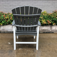 Chaise Adirondack grise moderne de qualité supérieure Mobilier durable en PEHD imperméable pour les parcs et jardins extérieurs Chaise Fauteuil