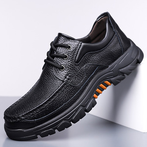 Mocassins pour hommes en cuir de vachette véritable de haute qualité, chaussures décontractées, texture douce, semelle épaisse, chaussures à enfiler, printemps/été - Product Image 3