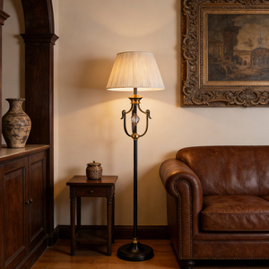 Lampe sur pied dorée en cuivre, design nordique moderne, protection oculaire, design d'intérieur intelligent, fabrication sur mesure. - Product Image 2