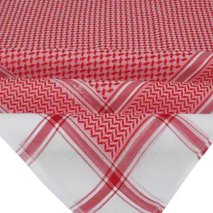 Adult Saudi Palestine Keffiyeh Red Shemagh Arab Premium Wrap Muslim Headwear Head Scarf For Men