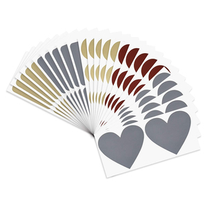 Pegatinas de tamaño personalizado al por mayor, paquete de color rojo, dorado y plateado, etiquetas de corazón, pegatina para rascar tarjetas - Product Image 5