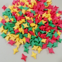 500 Pezzi di Charms in Resina a Forma di Stella a Quattro Punte Colorati, Cabochon in Resina con Retro Piatto per Decorazione di Cover per Telefoni, Tazze, Patch, Fai da Te, Artigianato, Fermagli per Capelli