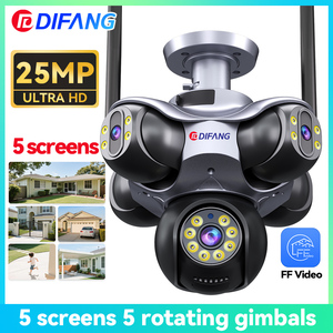 Camera giám sát an ninh gia đình WiFi 5 ống kính với camera PTZ góc rộng, tầm nhìn ban đêm 25MP, phát hiện chuyển động - Product Image 2