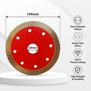 Disque <span class=keywords><strong>de</strong></span> coupe diamanté turbo soudé haute fréquence <span class=keywords><strong>de</strong></span> qualité industrielle 4/4,3/5 pouces pour carrelage en céramique, utilisation à sec, OEM - Product Image 2