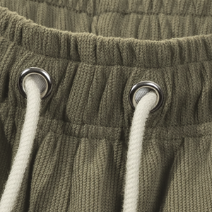 Short cargo d'été décontracté en coton mélangé pour hommes taille moyenne élastique cordon de serrage poches à carreaux anti-rides Service OEM écologique - Product Image 1