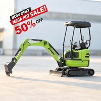Mini-excavatrice avec moteur diesel Laidong, 2 tonnes, leviers fluides, lampe de protection pour projets de location, entrepreneurs et particuliers