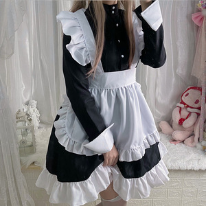 Black And White Gothic Lolita Maid Dress Apron Set Cosplay Costume Anime Role Play Outfit Spring 2025 - Product Image 3