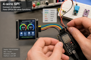 Módulo LCD TFT IPS <span class=keywords><strong>de</strong></span> 1.8 Pulgadas, 240x284, Interfaz SPI ST7789, 350 Nits, Retroiluminación LED, Normalmente Negro, Ultra Delgado, para Sistemas MCU Integrados - Product Image 3