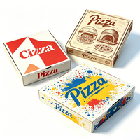 Boîte alimentaire en kraft anti-graisse personnalisée pour pizza, hamburger, frites, restaurant, vente en gros