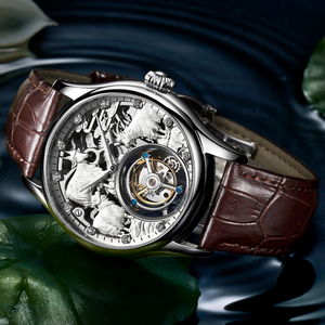 Luxury Design Skeleton Mechanical Watch High-End Stainless Steel Tourbillon Men's Watch Leather Strap Sapphire Crystal Dial - Product Image 5