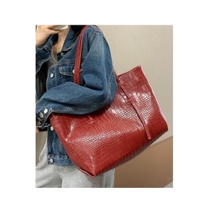 Sac fourre-tout imperméable en cuir PU pour femme avec fermeture éclair de couleur unie, design portable pour l'hiver/le printemps - Product Image 4