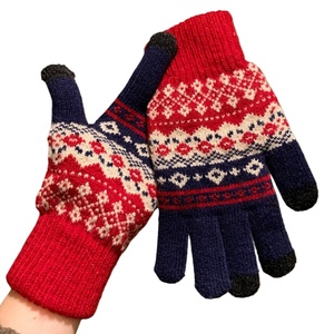 Guantes de Ciclismo de Punto Jacquard para Mujer, con Pantalla Táctil, Cálidos para Invierno, Diseño Fair Isle, Anticongelantes, Resistentes al Frío, Versátiles para Uso en Exteriores - Product Image 6