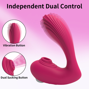 เครื่องกระตุ้นจุดจีและคลิตอริสแบบดูด 2-in-1 แบบชาร์จได้  ทำจากซิลิโคนทางการแพทย์ ปลอดสารลาเท็กซ์ กันน้ำ - Product Image 1