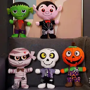20CM Funny Soft Frankenstein Vampire Skeletons Skeleton Pumpkin Man Halloween Monsters Plush Dolls Kids Toys