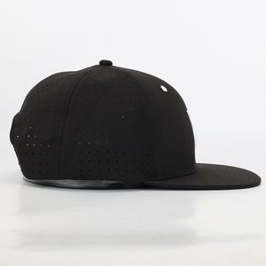 คุณภาพสูง6แผงโพลีเอสเตอร์ SnapBack CAP กันน้ำตัดด้วยเลเซอร์เจาะรูออกแบบโลโก้ได้ตามต้องการปัก3D สะโพก - Product Image 4