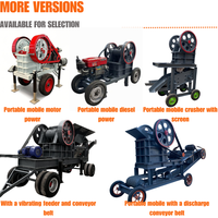 Concasseur à mâchoires mobile diesel PE 300*500 pour gravier fin et mini-oreilles d'or, avec convoyeur, moteur haute efficacité, roulement, capacité max. 40 t/h, portable