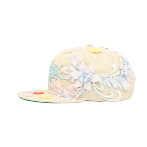 Gorra Snapback Tcap China con Apliques de Flores 3D y Visera Plana, Gorras Bordadas Personalizadas - Product Image 3