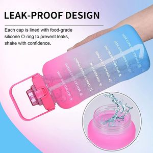 Motivational Gradient Water Bottle with Time Marker Straw, <b>Large</b> Capacity Gym Bottle for Fitness, Leakproof - Product Image 3