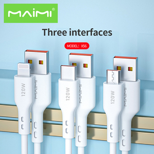 Maimi 1,5 m Alambre de silicona de alta elasticidad cable de cobre puro lámina de aluminio capa de blindaje 120W cable de datos flash línea de carga - Product Image 5