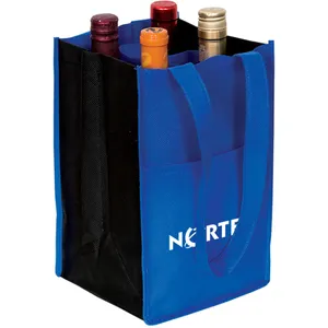 Hediye çantası için özel çevre dostu olmayan dokuma şarap şarap şişeleri