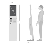 15 21.5 24 27 pouces auto service de billetterie système kiosque interactif de doigt d'écran imprimante terminal facultatif