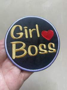 Parche bordado Circular clásico se puede planchar con letras Girl <span class=keywords><strong>Boss</strong></span>/Hijh Fashion/privacy Posh parche de tela decorativa elegante - Product Image 4