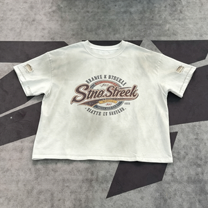 <span class=keywords><strong>เสื้อ</strong></span>ยืดคอร์นิท DTG แบบสั่งทำพิเศษ สไตล์วินเทจ สปอร์ต ลายกราฟิก ดีเทลขาดๆ แบบเรโทร ผ้าฝ้ายฟอก สำหรับผู้ชาย OEM - Product Image 1