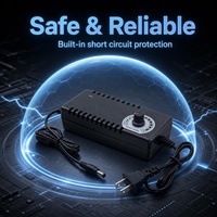 Adaptateur d'alimentation CC réglable 3-12V 5A avec prise US et bouton de contrôle de tension