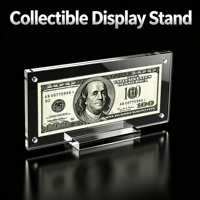 Étui de présentation transparent en acrylique réutilisable pour billets de banque, support de collection de devises domestiques, cadre photo en plexiglas