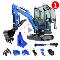 Excavator Mini Infront CE EPA Engine 3,5 Ton Crawler Micro Digger 1 Ton 2 Ton Excavator Kecil untuk Pertanian Dijual