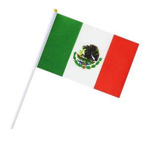 Bandera Mexicana de Mano con Palo de Plástico, Tamaño Pequeño, Personalizable, en Oferta - Product Image 4