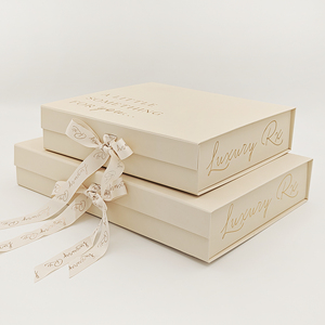 Biodegradable Custom Hot Luxury Magnetic Gift Box Packaging Ribbon Handle Folding Magnetic Closure Gift <b>Boxes</b> - Product Image 2