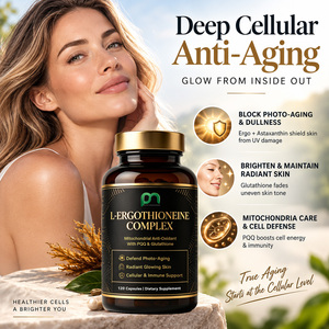 Cápsulas de Complejo de L-Ergotioneína, 120 Unidades, Antioxidante Mitocional con PQQ y Glutatión, Suplemento Dietético - Product Image 3
